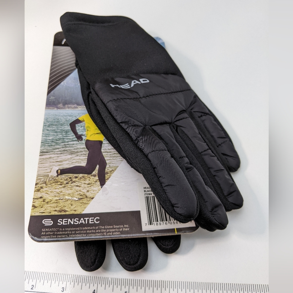 NWT HEAD Men's Sensatec Touchscreen Hybrid Gloves, Black Size S/P